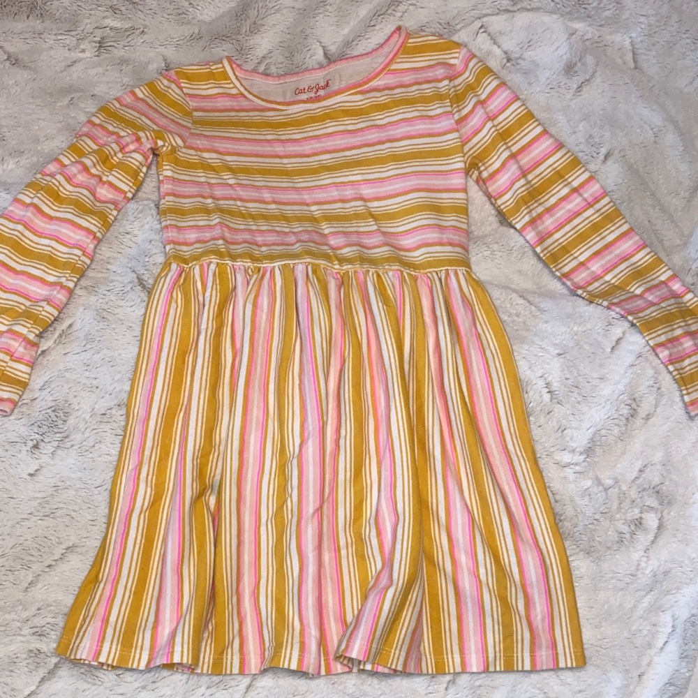 Cat & Jack Pink and Yellow Striped Dress